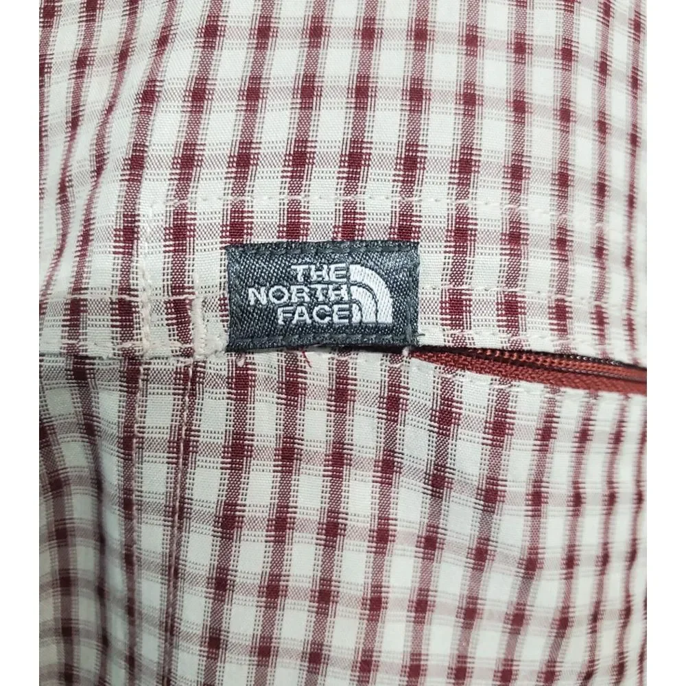 The North Face Mens XL Brown Plaid Button Up Lightweight Long Sleeve Pocket Camp